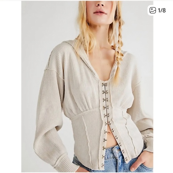 Free People Tops - Free People Girls Night Thermal Hoodie Medium